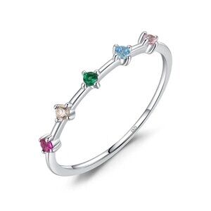 925 Sterling Silver Zircon Geometric Ring